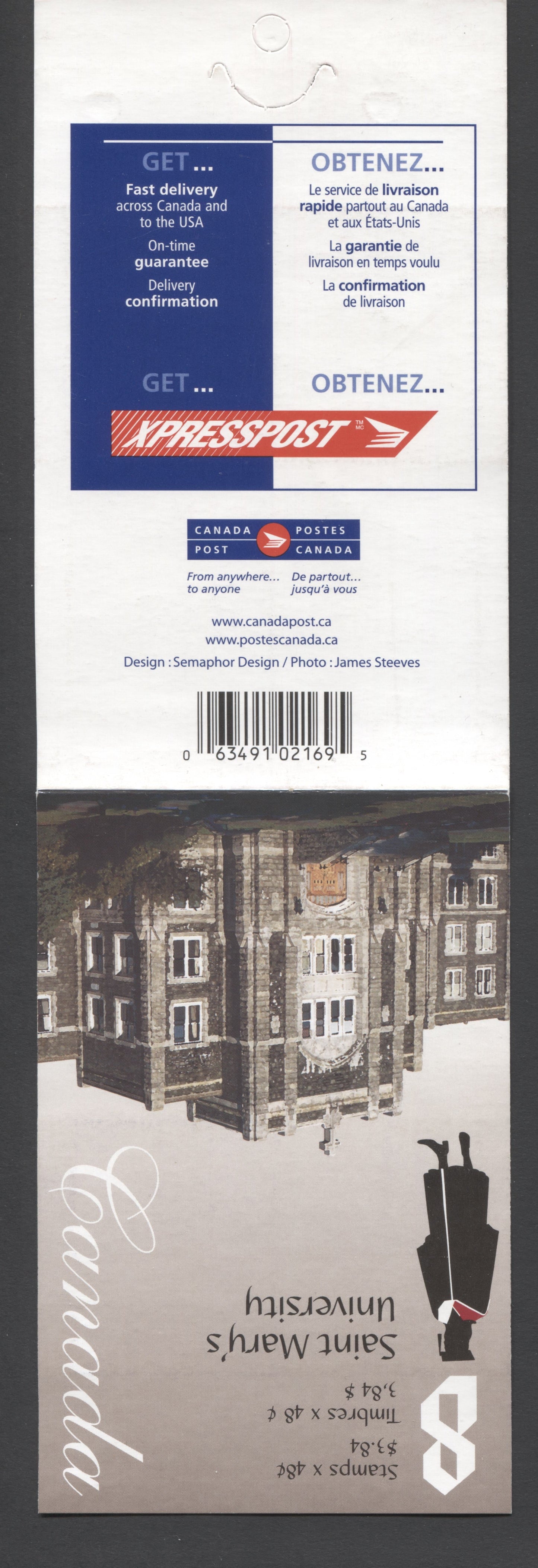 Canada #BK256a-b 2002 Trinity College Issue, Complete $3.84 Booklet, Tullis Russell Coatings Paper, Dead Paper, 4 mm GT-4 Tagging