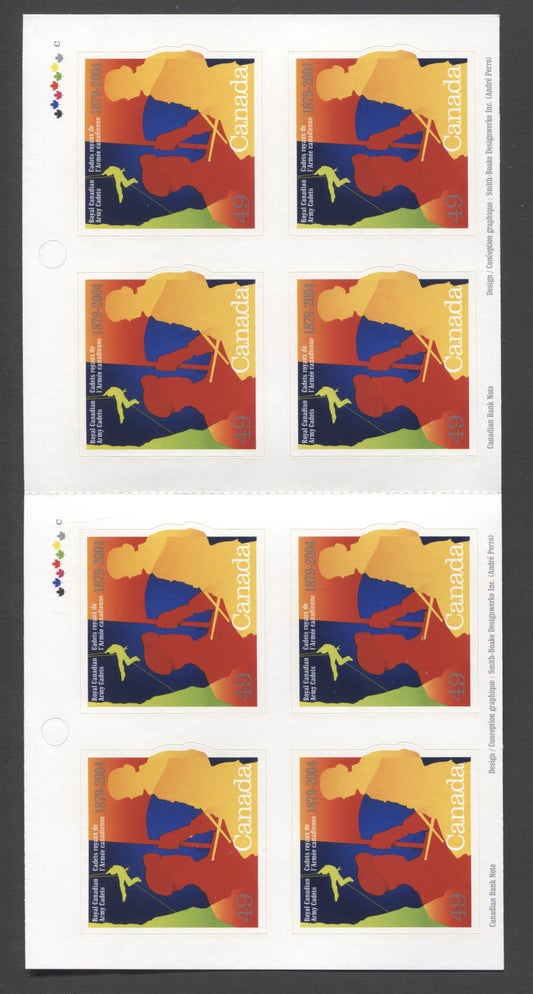 Canada #BK286 (SG #SB298) 2004 Army Cadets Issue, Complete $3.92  Booklet, Front Cover