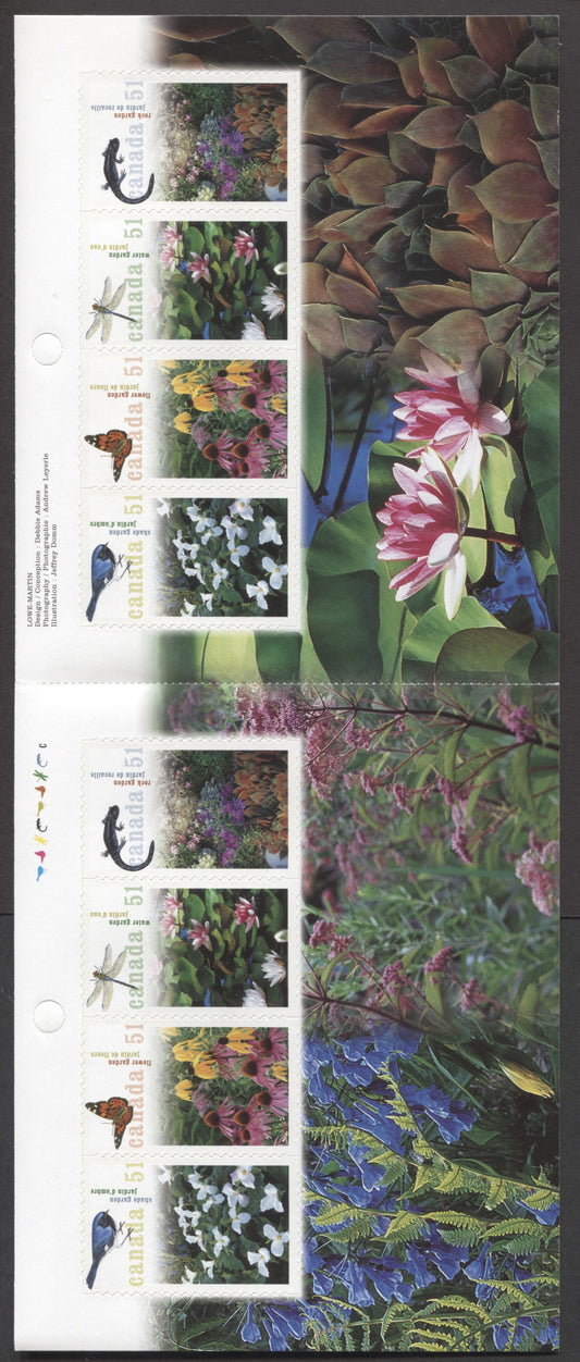 Canada #BK322 2006 Gardens Issue, Complete $4.08 Booklet, Tullis Russell Coatings Paper, Dead Paper, 4 mm GT-4 Tagging
