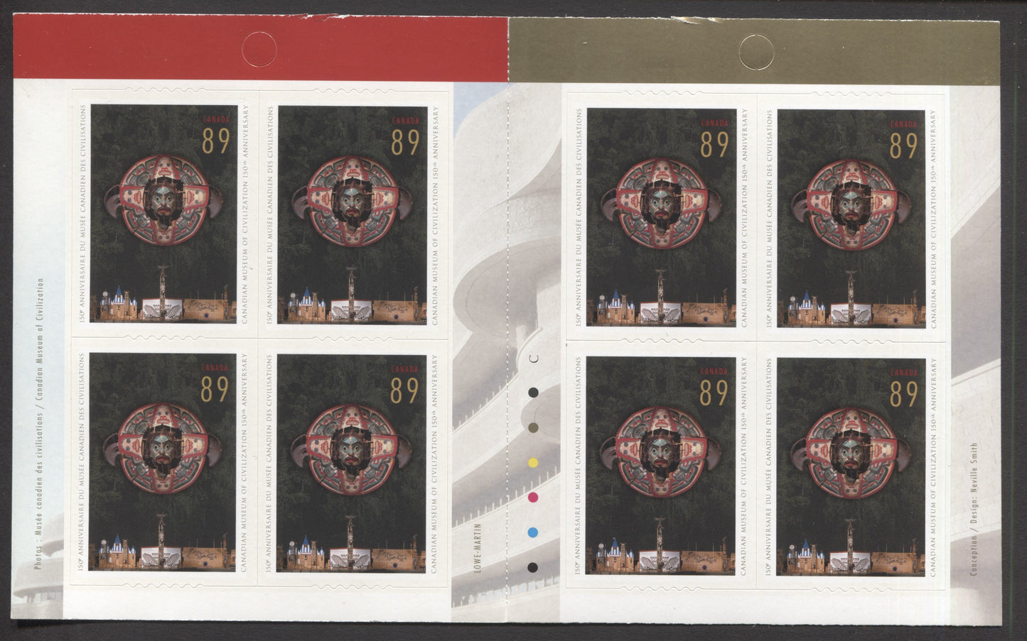 Canada #BK325 2006 Museum of Civilization Issue, Complete $7.12 Booklet, Tullis Russell Coatings Paper, Dead Paper, 4 mm GT-4 Tagging