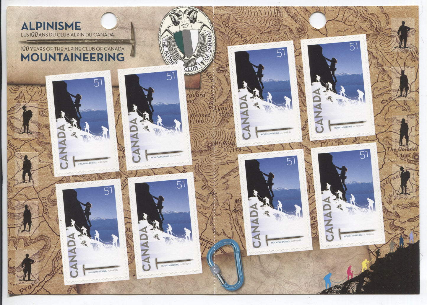 Canada #BK332 2006 Mountaineering Issue, Complete $4.08 Booklet, Tullis Russell Coatings Paper, Dead Paper, 4 mm GT-4 Tagging