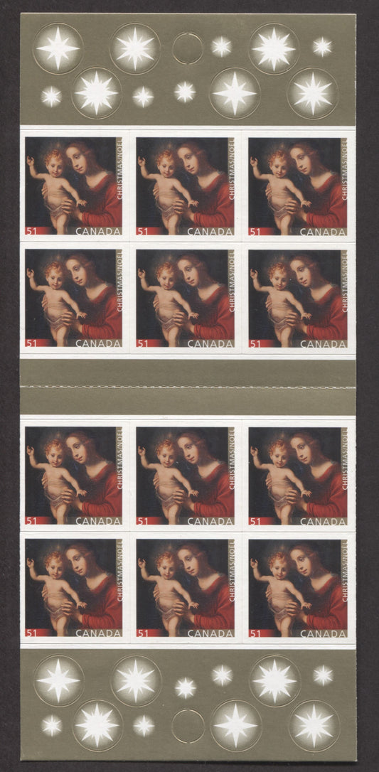Canada #BK336 2006 Christmas Issue, Complete $6.12 Booklet, Tullis Russell Coatings Paper, Dead Paper, 4 mm GT-4 Tagging