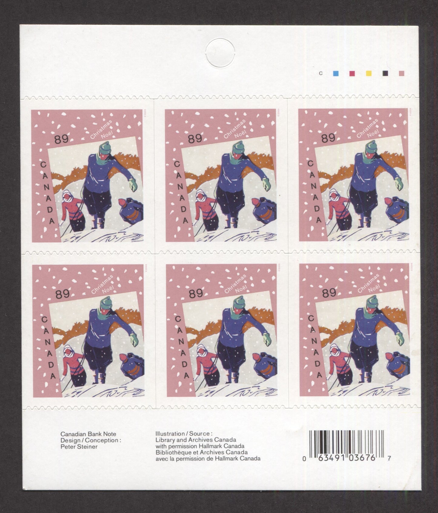 Canada #BK338 2006 Christmas Issue, Complete $5.34 Booklet, Tullis Russell Coatings Paper, Dead Paper, 4 mm GT-4 Tagging