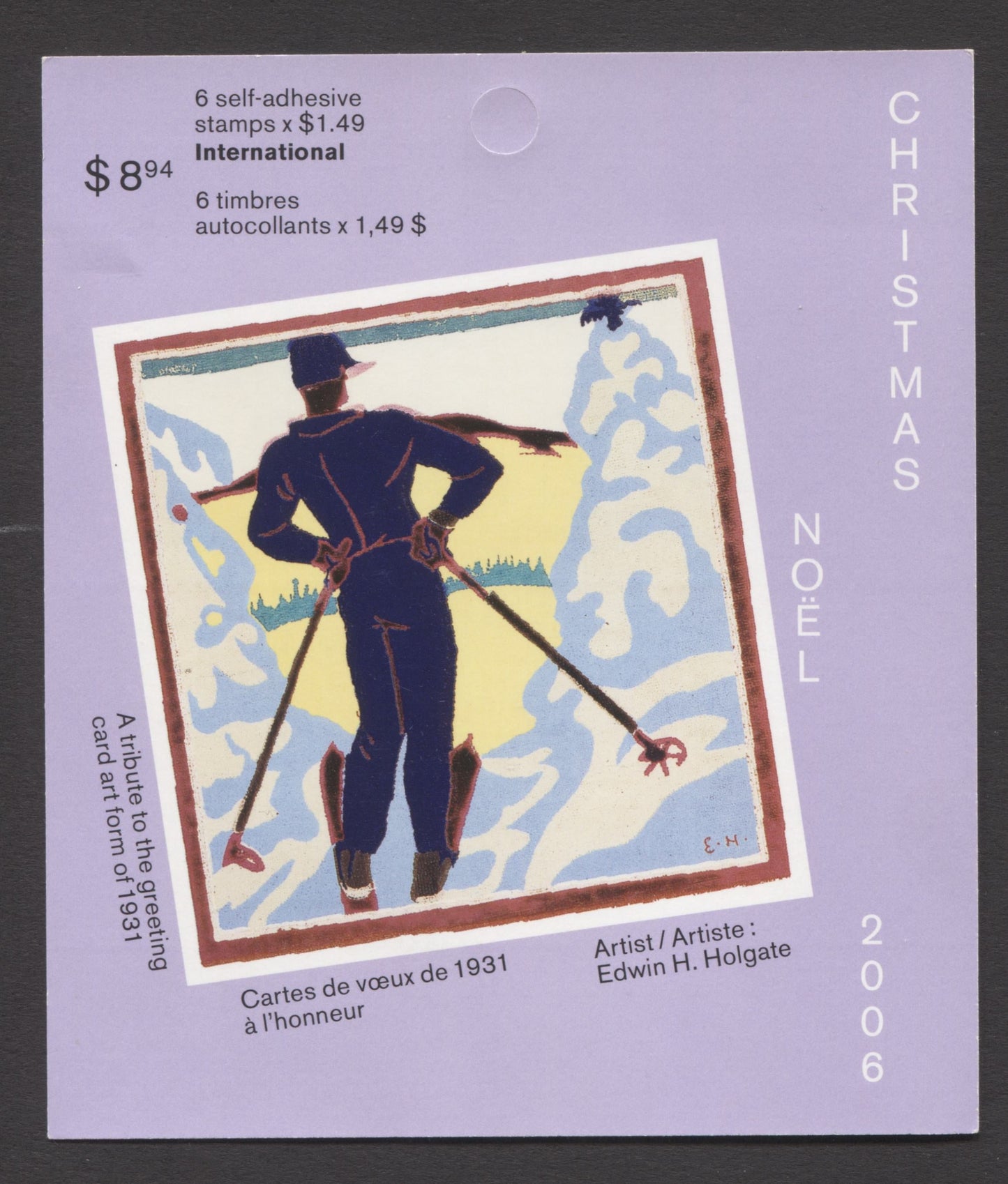 Canada #BK339 2006 Christmas Issue, Complete $8.94 Booklet, Tullis Russell Coatings Paper, Dead Paper, 4 mm GT-4 Tagging