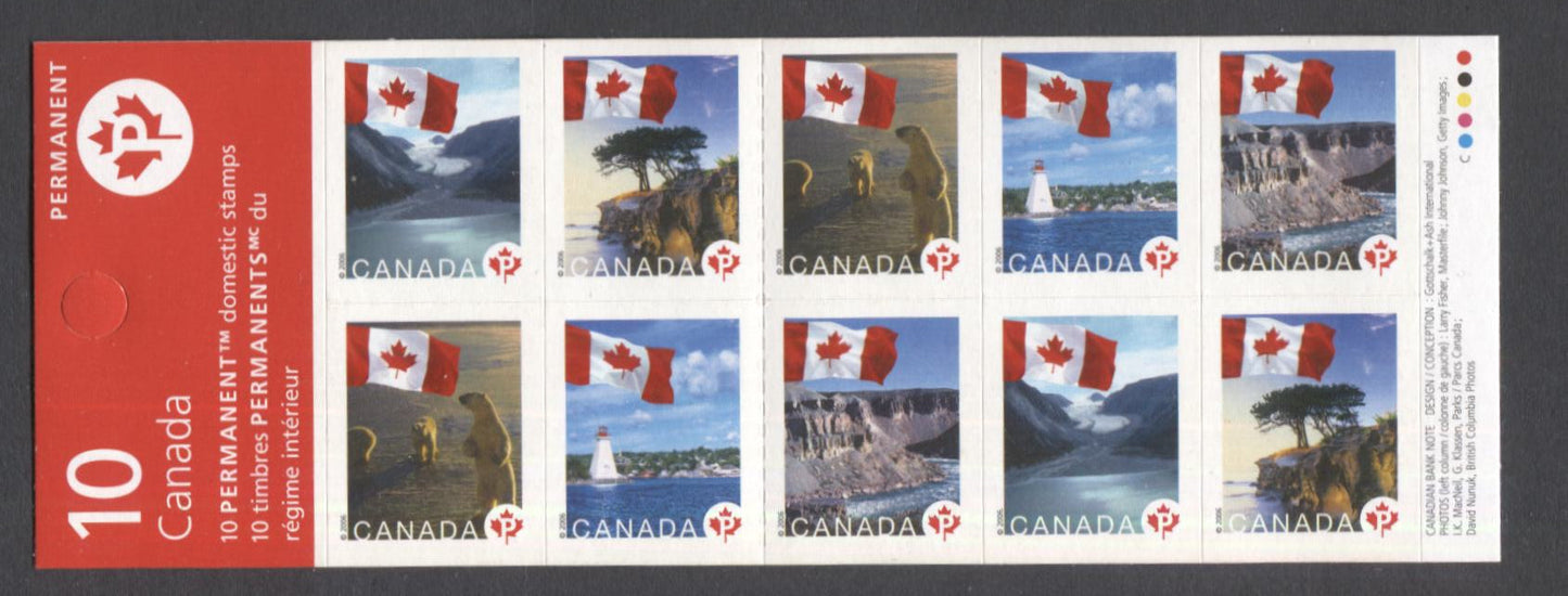 Canada #BK341 2004-2010 Floral & Canadian Pride Definitives, Complete $5.10 Booklet, Tullis Russell Coatings Paper, Dead Paper, 4 mm GT-4 Tagging