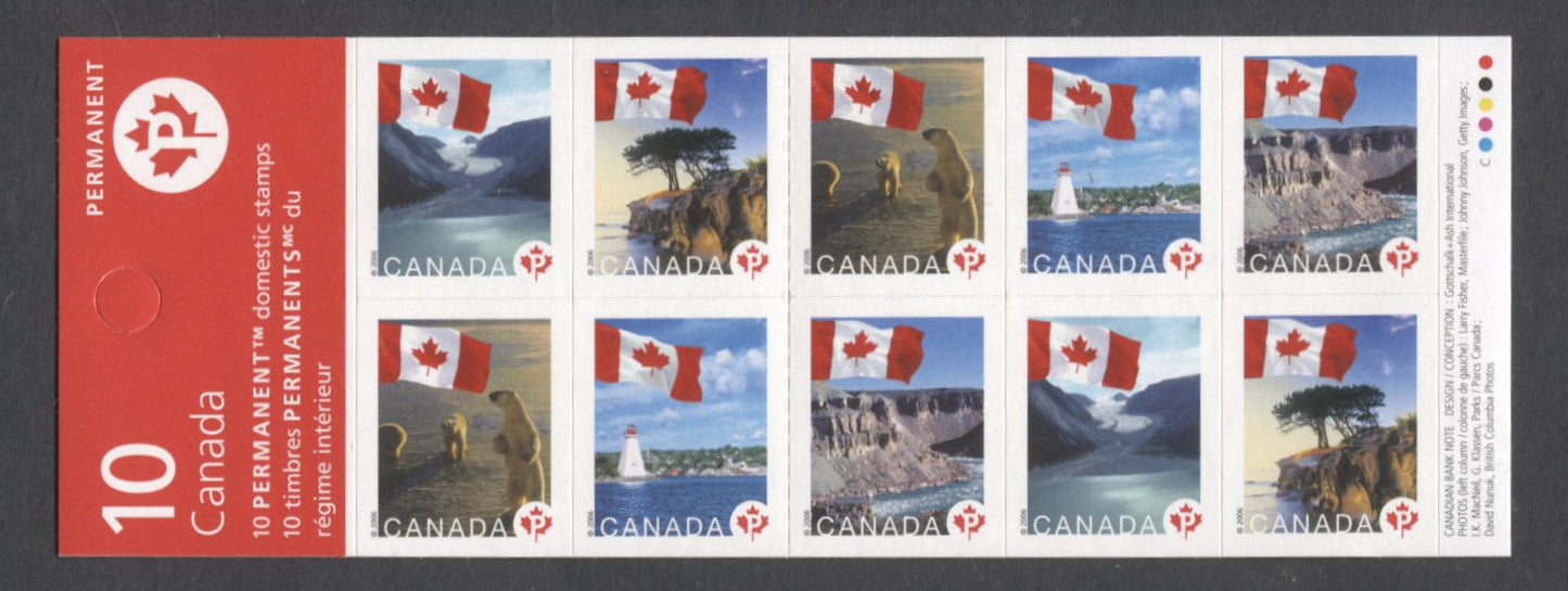 Canada #BK341 2004-2010 Floral & Canadian Pride Definitives, Complete $5.10 Booklet, Tullis Russell Coatings Paper, Dead Paper, 4 mm GT-4 Tagging