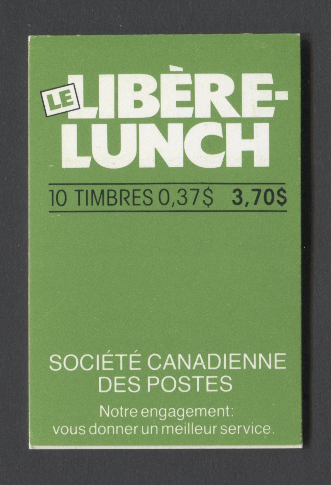 Canada #BK97a-d (SG #SB104) 1988-1996 Mammal and Architecture Issue, Complete $3.7  Booklet, Front Cover