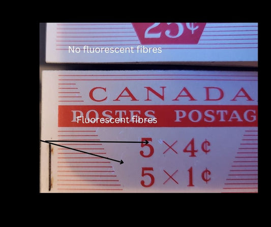 Lot 44 Canada #BK53c 5x4c 5x1c Brown, Carmine, 1962-1967 Cameo Issue, A VFNH Booklet With Type III Cover, "Give Stamps To Shut Ins". Both Panes DF, DF Interleaves