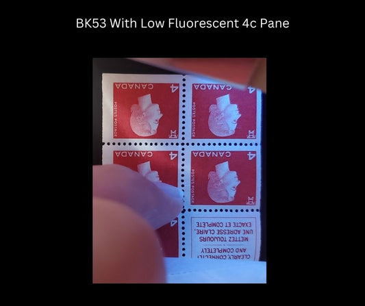 Lot 185 Canada #BK53bvar 1962-1967 Cameo Issue, a VFNH Booklet Containing 1c & 4c Panes of 5, Type II 'Local 4c First Ounce' Cover, DF 1c & LF 4c Panes, HB Interleaving