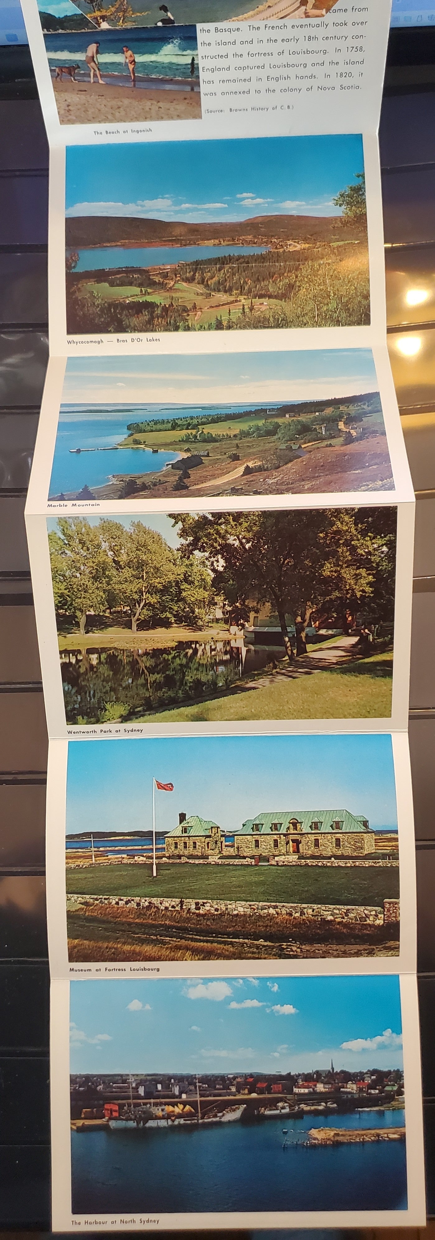 A Group of 2 Souvenir Postcard Folders From Cape Breton, Nova Scotia, Showing Various Scenic Views, From The 1960's, Overall VF, Net Est. $10