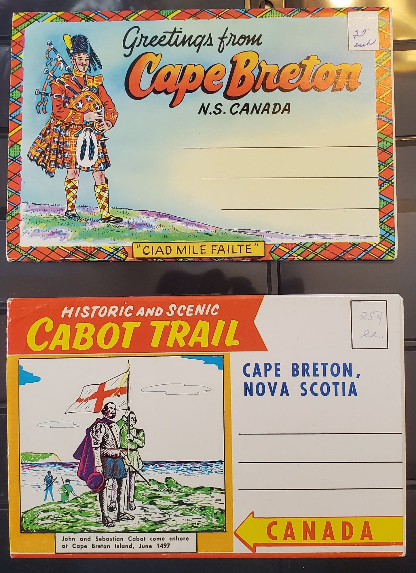 A Group of 2 Souvenir Postcard Folders From Cape Breton, Nova Scotia, Showing Various Scenic Views, From The 1960's, Overall VF, Net Est. $10