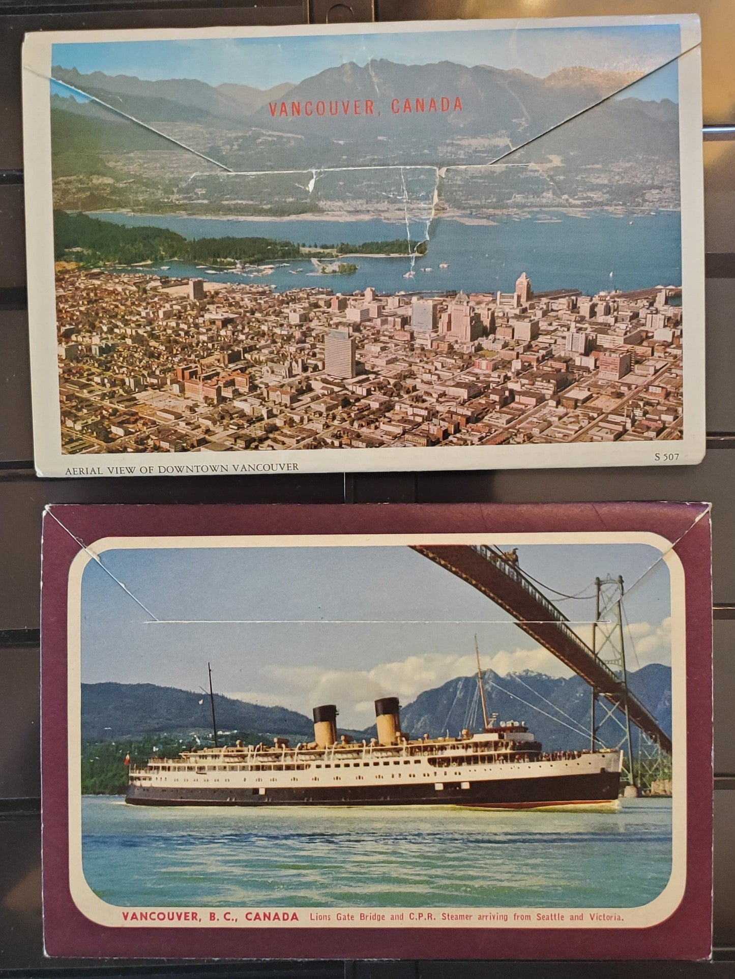 A Group of 2 Souvenir Postcard Folders From Vancouver, BC, Showing Various Tourist Attractions, From The 1950's and 1960's, Overall VF, Net Est. $10