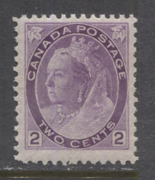 Lot 76 Canada #76 2c Dull Purple (Purple) Queen Victoria, 1898-1902 Numeral Issue, A Fine NH Single On Thin Vertical Wove Paper