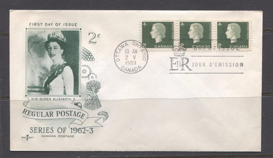 Canada #402 (SG#528) 1963 2c Green Cameo Issue Rose Craft First Day Cover XF-85 Brixton Chrome 