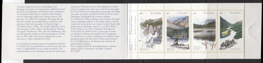 Canada #BK131a-b 1991 Heritage Rivers Issue, Complete $4 Booklet, Peterborough Paper, Dull Paper, 4 mm GT-4 Tagging Brixton Chrome 