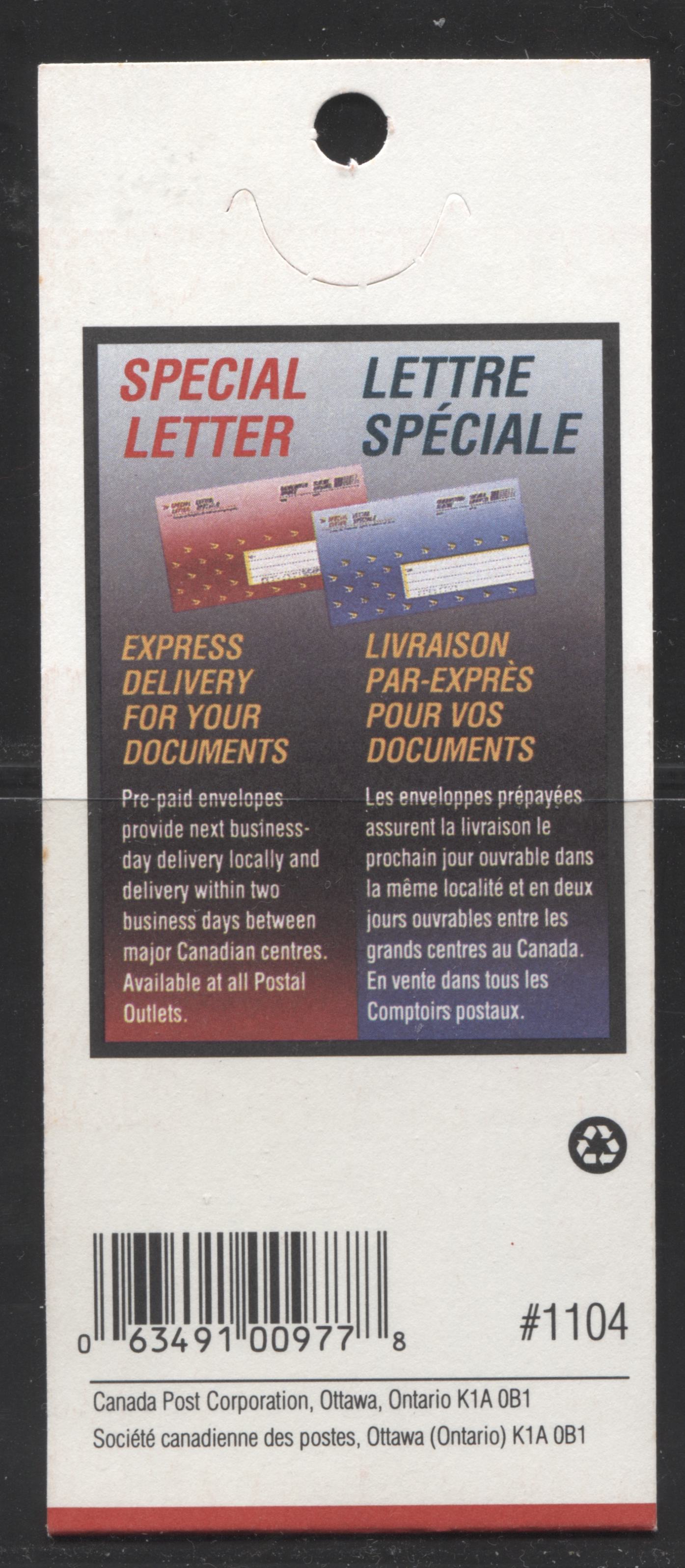 Canada #BK157a-d 1991-1998 Fruit and Flag Definitive Issue, Complete $4.30 Booklet, Coated Papers Paper, Dead Paper, 4 mm GT-4 Tagging Brixton Chrome 