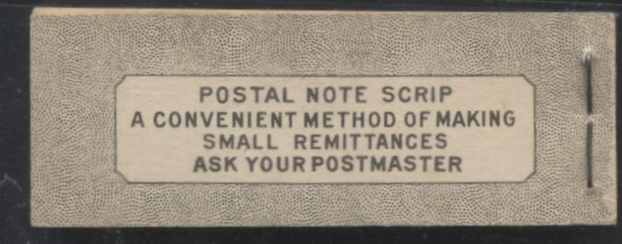 Lot 367 Canada #BK38a 1942-1949 War Issue Complete 25c, English Booklet Containing 1 Pane Each of 3 of 1c Green, 3c Rosy Plum and 4c Carmine Red, Harris Front Cover Type IVd , Back Cover Hai, 7c & 6c Rate Page, Paper CBN-SSSSS